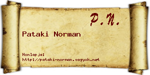 Pataki Norman névjegykártya